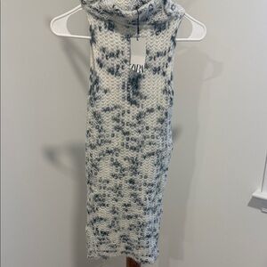 Zara Monochrome Knit Sleeveless Dress